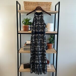Banana Republic Black and White Midi Dress